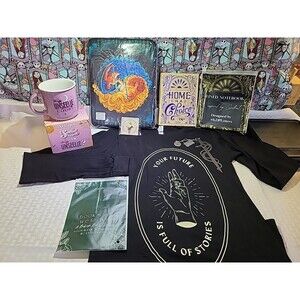 The Bookish Box Accessories 6pc Bundle  Long Sleeve Shirt XS– No Book Included